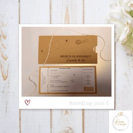 Convite de Casamento Bilhete de Viagem 6
