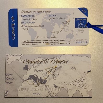 Convite de Casamento Bilhete de Viagem 5