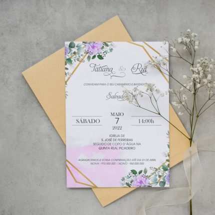 Convite de casamento floral