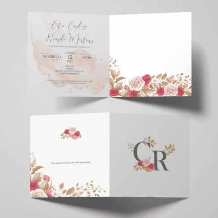 Convite de casamento floral