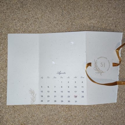 Convite de Casamento impresso em papel reciclado com design elegante