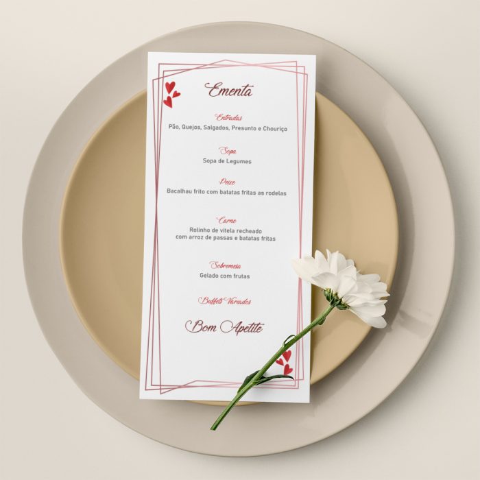 Ementa de casamento amor
