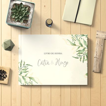 Livro de Honra para casamento ou Batizado com encadernação em capa rija