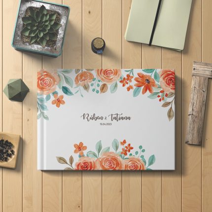 Livro de Honra para casamento ou Batizado com encadernação em capa rija