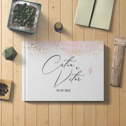 Livro de Honra para casamento ou Batizado com encadernação em capa rija