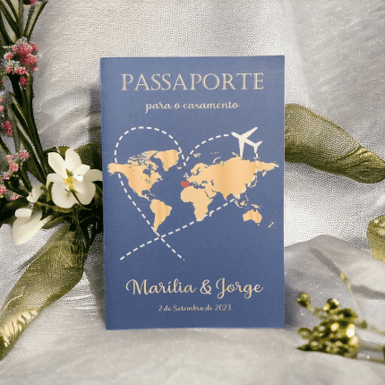 Convite de Casamento Clean - Estilo Passaporte