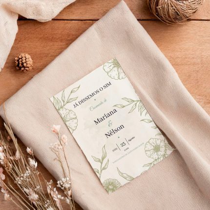 Convite de casamento Greenary